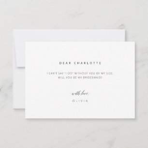 Modern Minimalist Bridesmaid Proposal Card