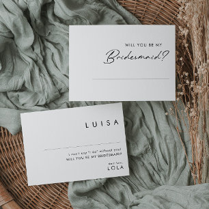 Modern Minimalist Bridesmaid Proposal Card