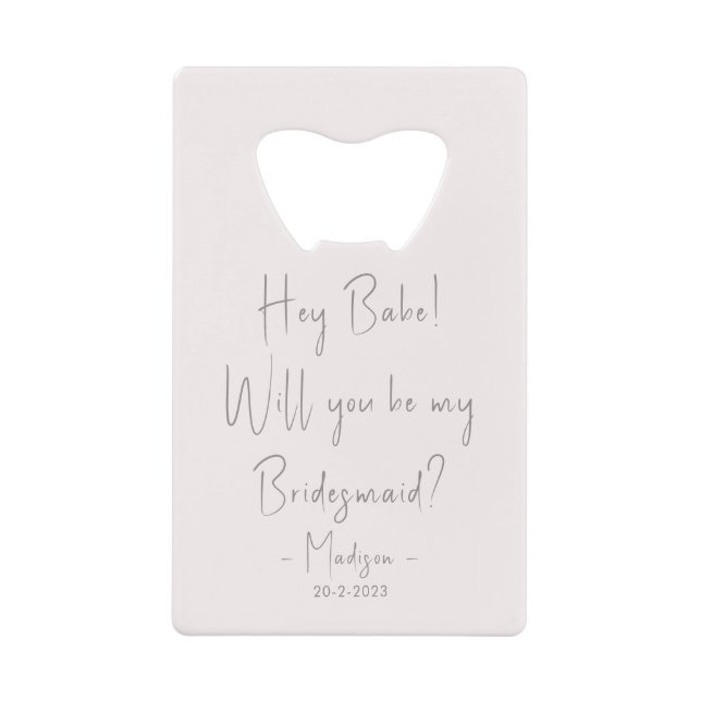 Modern Minimalist Bridesmaid Proposal Script Blush (Front)