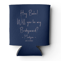 Modern Minimalist Bridesmaid Proposal Script Navy