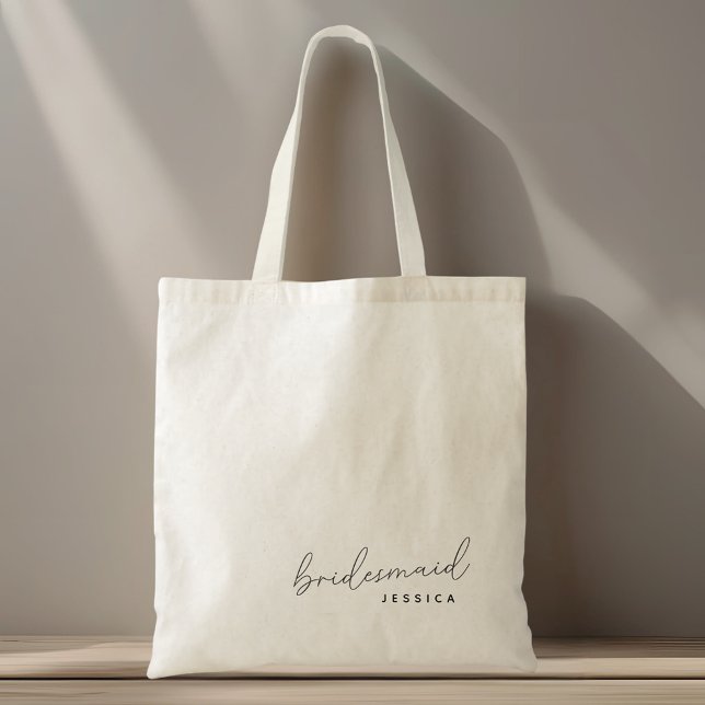 Modern Minimalist Bridesmaid Tote Bag (Creator Uploaded)