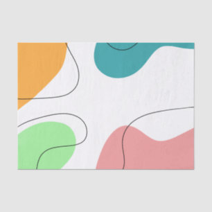 Modern Minimalist Bright Colour Blobs Abstract Art Tissue Paper