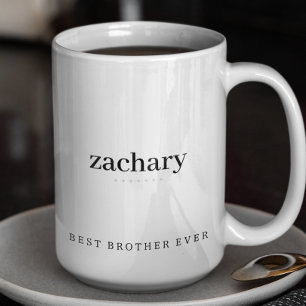 Modern Minimalist Brother Ever Personalised Two- Two-Tone Coffee Mug
