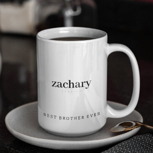 Modern Minimalist Brother Ever Personalised Two- Two-Tone Coffee Mug