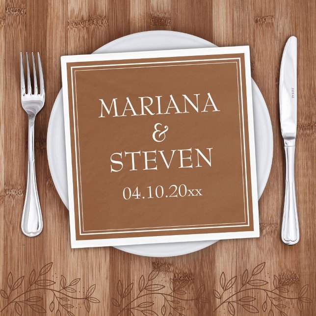 Modern Minimalist Brown Napkin (Creator Uploaded)