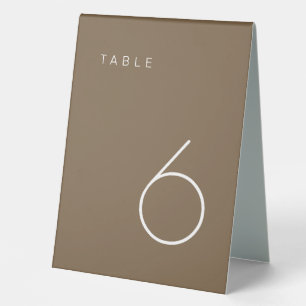 Modern Minimalist Brown Table Number