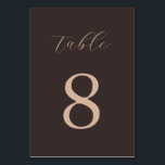 Modern Minimalist Brown Wedding  Table Number<br><div class="desc">Create your own personalized wedding table number featuring modern minimalist typography in brown color design.</div>