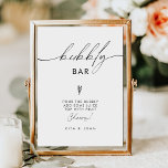 Modern Minimalist Bubbly Bar Wedding Sign<br><div class="desc">Create a chic and celebratory atmosphere with our Bubbly Bar Wedding Sign. This modern,  minimalist design invites guests to raise a glass and enjoy the festivities. Customise it online to match your wedding theme,  and elevate your bar setup. Available in various sizes</div>