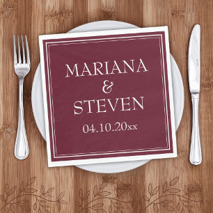Modern Minimalist Burgundy Napkin