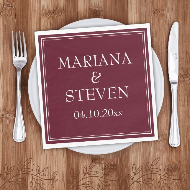 Modern Minimalist Burgundy Napkin (Creator Uploaded)