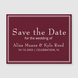 Modern Minimalist Burgundy Save the Date