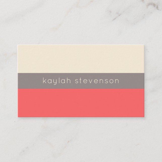 Modern Minimalist Business Card | Coral (Front)