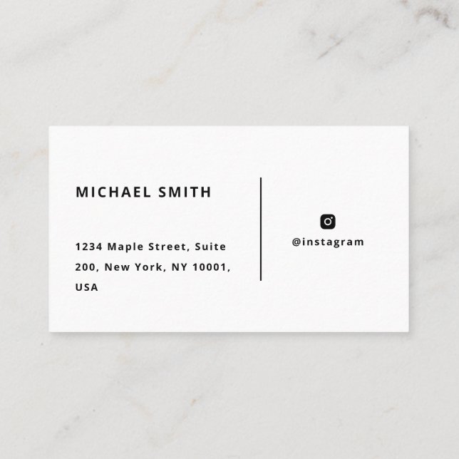 Modern Minimalist Business Card Design (Back)