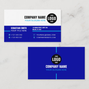 Modern Minimalist Business Card Elegant & Bleu
