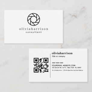 Modern Minimalist Business Card with QR Code