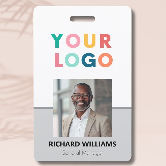 Modern Minimalist Business Employee ID Card QR ID Badge (Creator Uploaded)