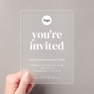 Modern Minimalist Business Event Acrylic Invitations