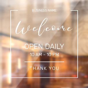 Modern, Minimalist Business Hours Store Café Open