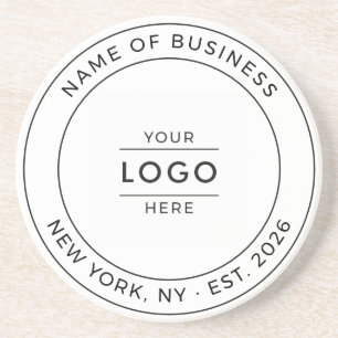 Modern Minimalist Business Logo Established Year Coaster