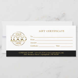 Modern Minimalist Business Logo Gift Certificate