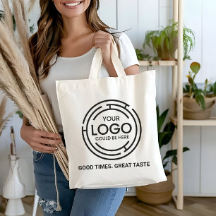 Modern Minimalist Business Logo QR Code Tote Bag