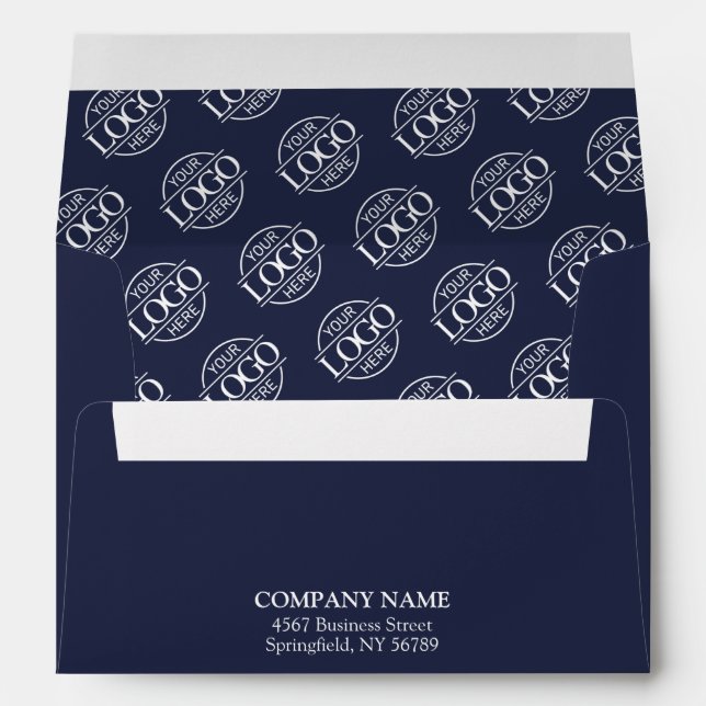 Modern Minimalist Business Logo Return Address Envelope (Back (Bottom))