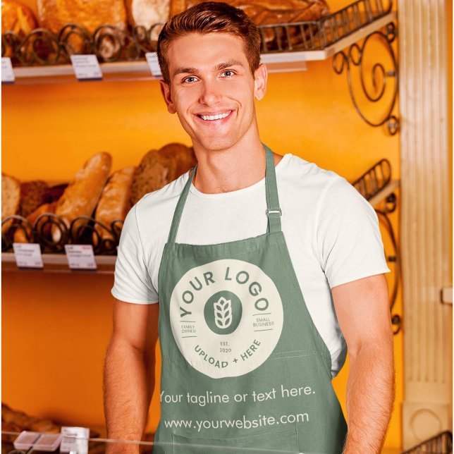 Modern Minimalist Business Logo Sage Green Apron (Creator Uploaded)