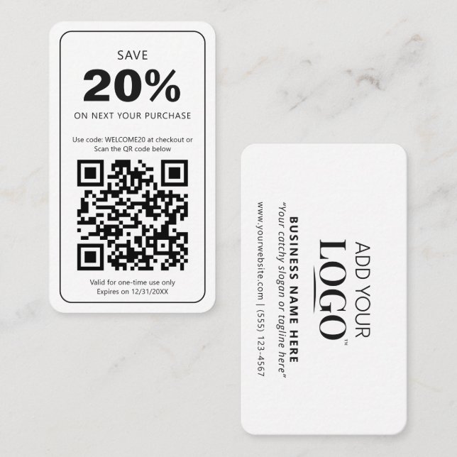 Modern Minimalist Business Loyalty Discount Coupon (Front/Back)