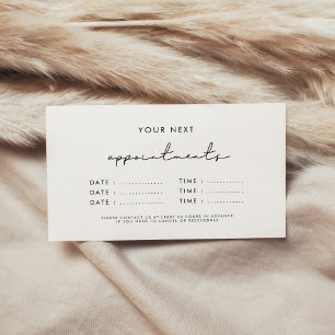 Modern minimalist business multiple dates appointment card