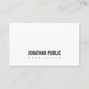 Modern Minimalist BW Professional Elegant Plain Business Card