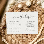 Modern Minimalist Calendar Budget White Simple Save The Date<br><div class="desc">Modern Minimalist Calendar Budget White Simple Save the Date. Easily personalise by replacing each info. Move the circle by clicking the link Customise further. Make sure to check the preview before adding to cart. (Photo by Jonathan Borba from Pexels)</div>