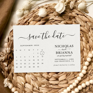 Modern Minimalist Calendar Budget White Simple Save The Date