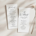 Modern Minimalist Calligraphy 4x9 Wedding Program<br><div class="desc">Complete your 'day of' wedding stationery with a beautiful ceremony program,  featuring an elegant black typography and a minimal design.</div>