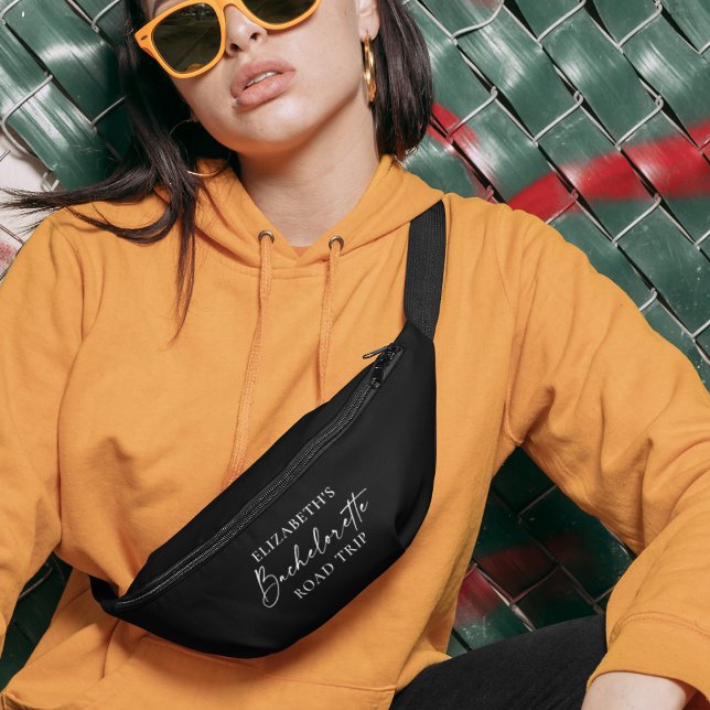 Modern Minimalist Calligraphy Bachelorette Bum Bags (Edit to Customize text, colors and more.)