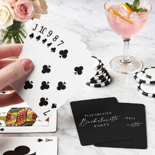 Modern Minimalist Calligraphy Bachelorette Party Playing Cards