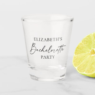 Modern Minimalist Calligraphy Bachelorette Party Shot Glass