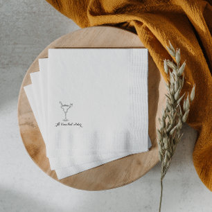 Modern Minimalist Calligraphy Birthday Party Napkin