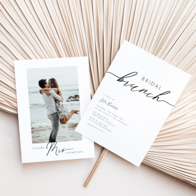Modern Minimalist Calligraphy Bridal Brunch  Invitation (Creator Uploaded)