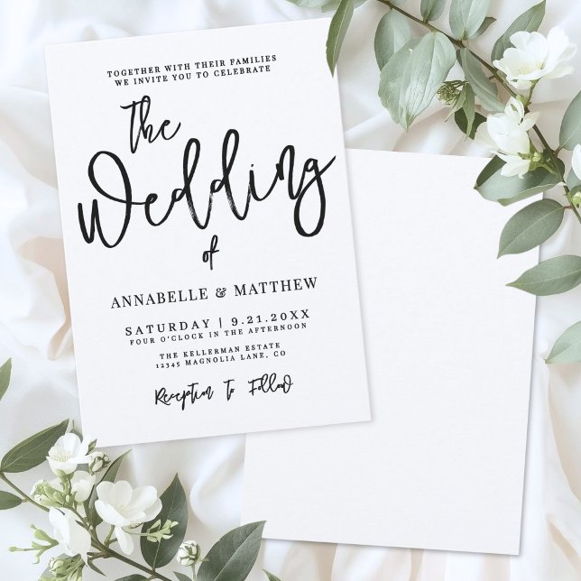 Modern Minimalist Calligraphy Casual Wedding Invitation (Modern Minimalist Calligraphy Casual Wedding Invitation)