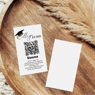 Modern Minimalist Calligraphy College Fund Qr Code Enclosure Card