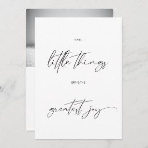 Modern Minimalist Calligraphy Photo Birth Announcement