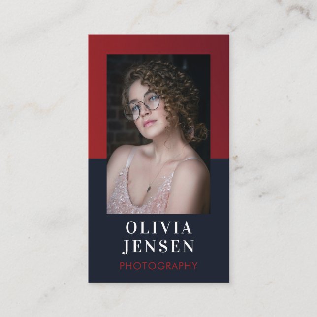 Modern Minimalist Calligraphy Script Photography  Business Card (Front)