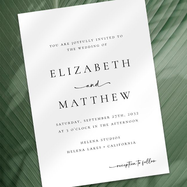 Modern Minimalist Calligraphy Script Wedding Invitation (Creator Uploaded)