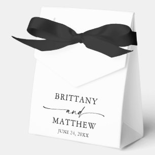 Modern Minimalist Calligraphy Wedding Favour Box