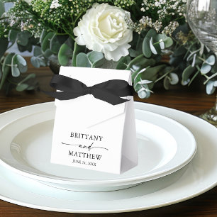 Modern Minimalist Calligraphy Wedding Favour Box