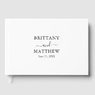 Modern Minimalist Calligraphy Wedding Guest Book