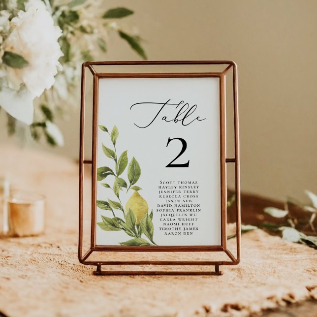 Modern Minimalist Calligraphy Wedding Names 2 Table Number (Creator Uploaded)