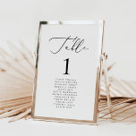 Modern Minimalist Calligraphy Wedding Names Table Number<br><div class="desc">#zazzlemade</div>