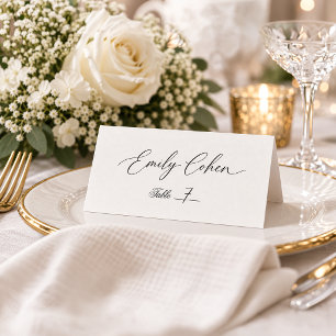 Modern Minimalist Calligraphy Wedding Place Card