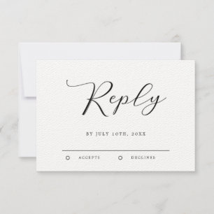 Modern Minimalist Calligraphy Wedding RSVP Card